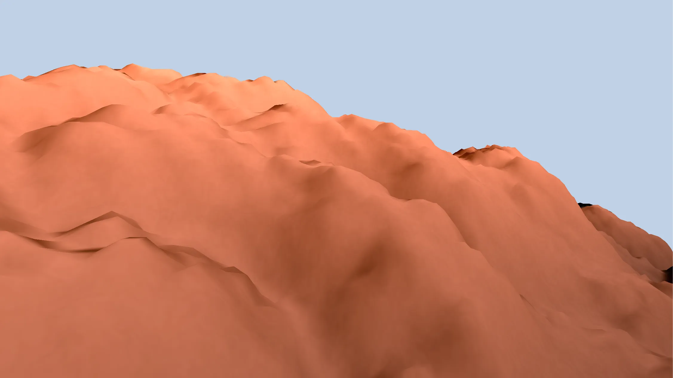 3D mountains without fog